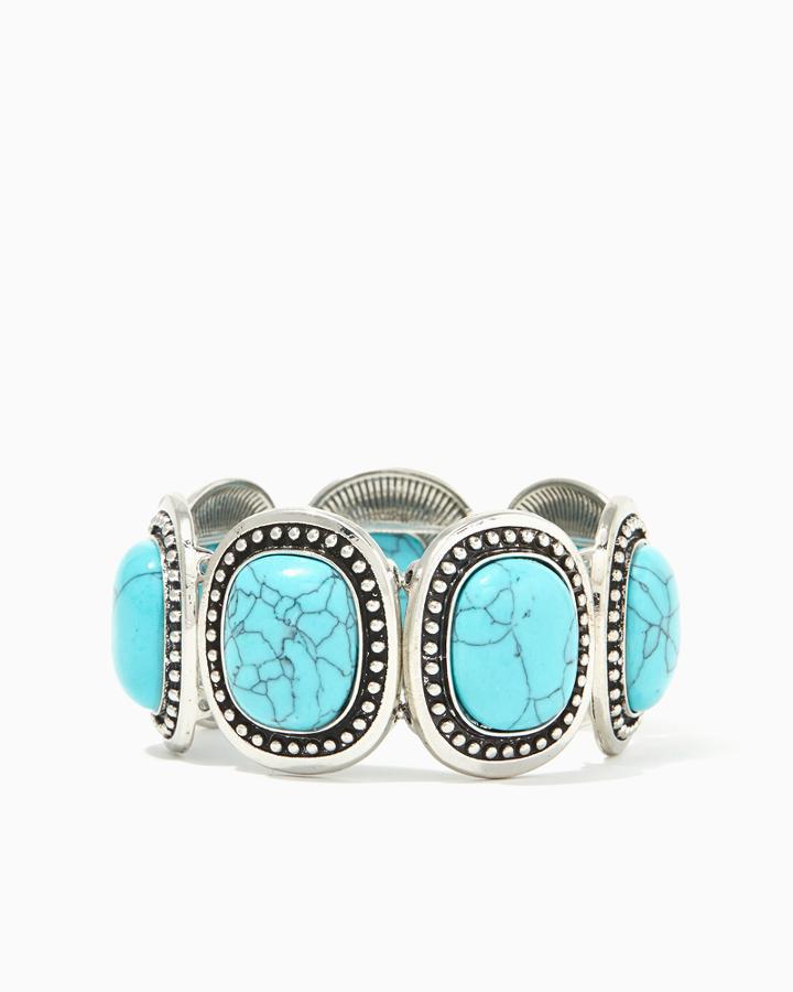 Charming Charlie Burnished Turquoise Stretch Bracelet