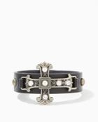 Charming Charlie Mission Cross Leather Cuff