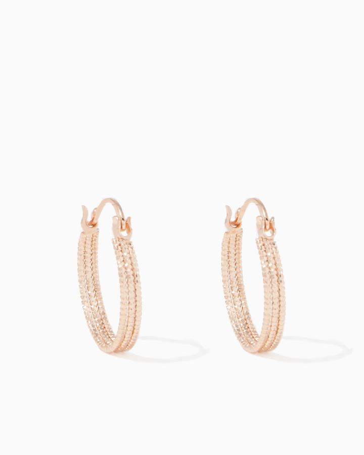 Charming Charlie Eden Textured Hoop Earrings