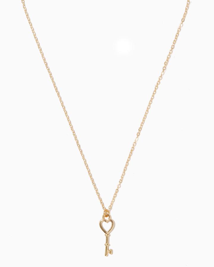 Charming Charlie Heart Key Necklace