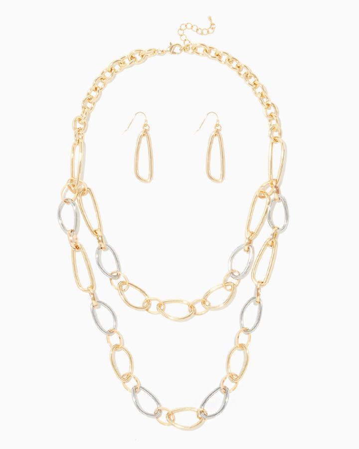 Charming Charlie Rowena Chain Link Necklace Set