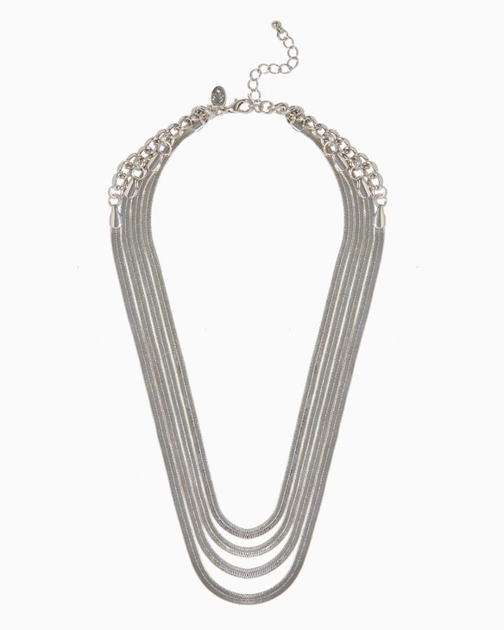 Charming Charlie Layered Herringbone Chain Necklace