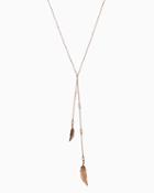 Charming Charlie Boho Feather Y-necklace