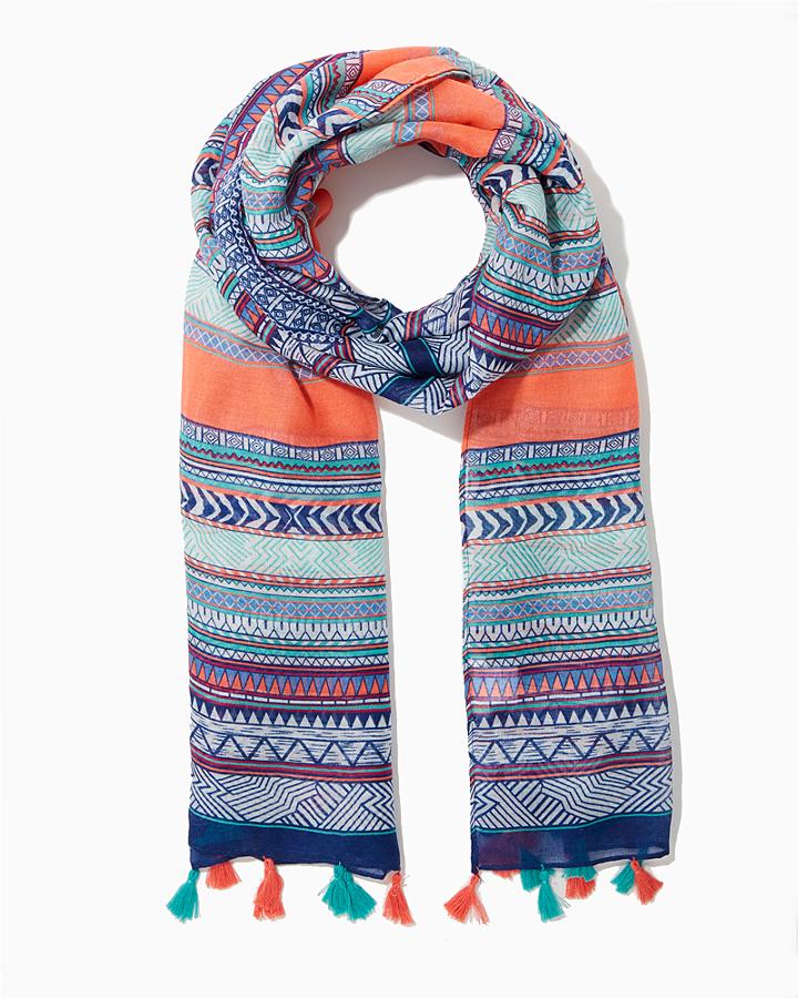 Charming Charlie Geometric Tassel Oblong Scarf