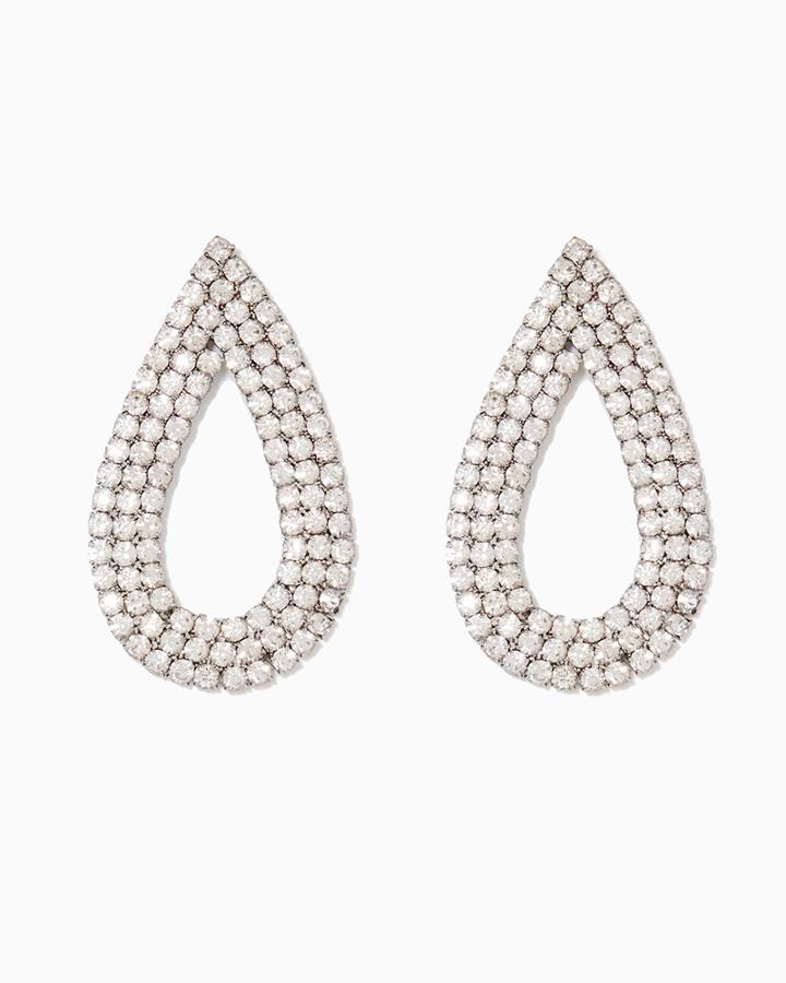 Charming Charlie Pav Rhinestone Teardrop Earrings