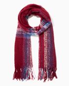 Charming Charlie Plush Plaid Boucle Scarf