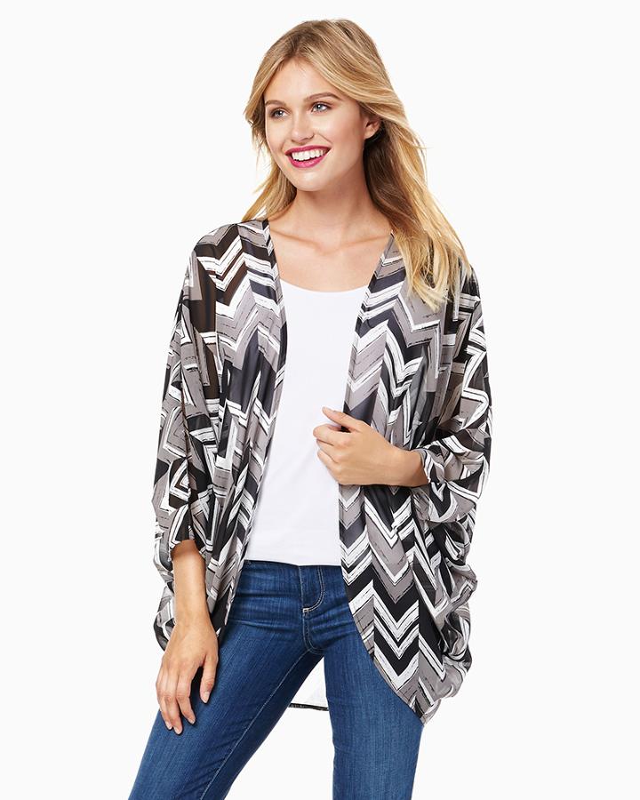 Charming Charlie Chevron Open Cardigan