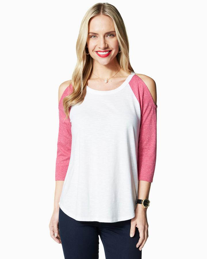 Charming Charlie Raglan Cold Shoulder Top