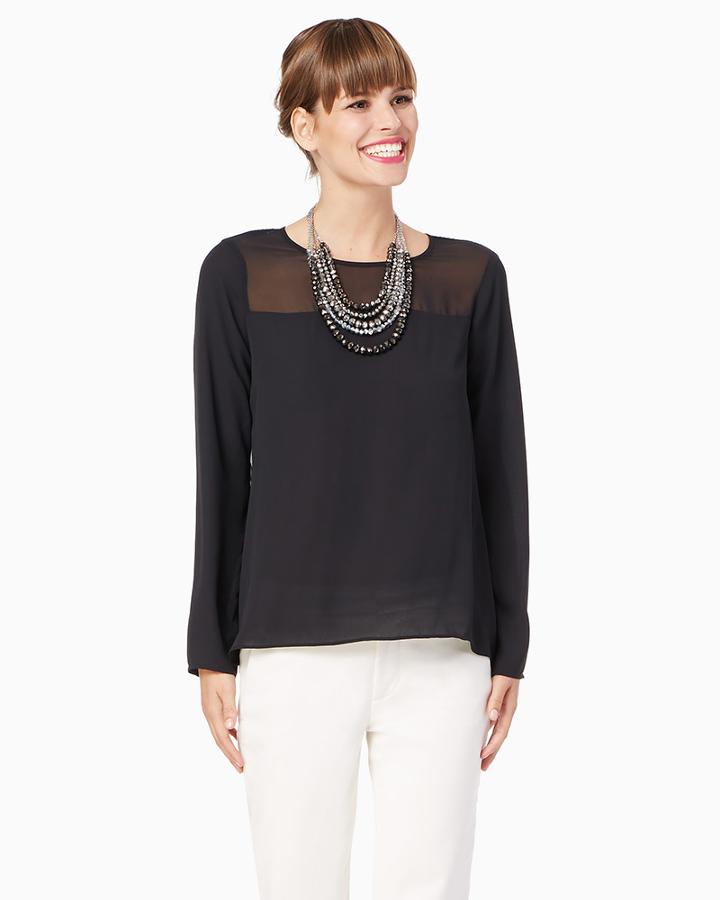 Charming Charlie Pintuck Pleated Blouse