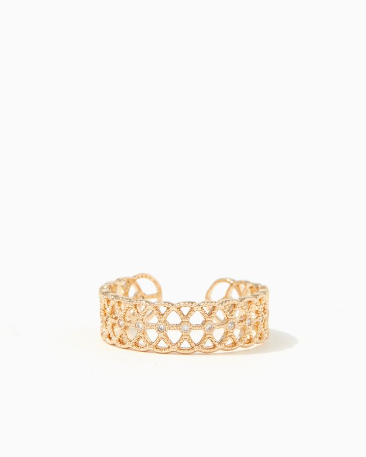 Charming Charlie Filigree Lace Open Ring