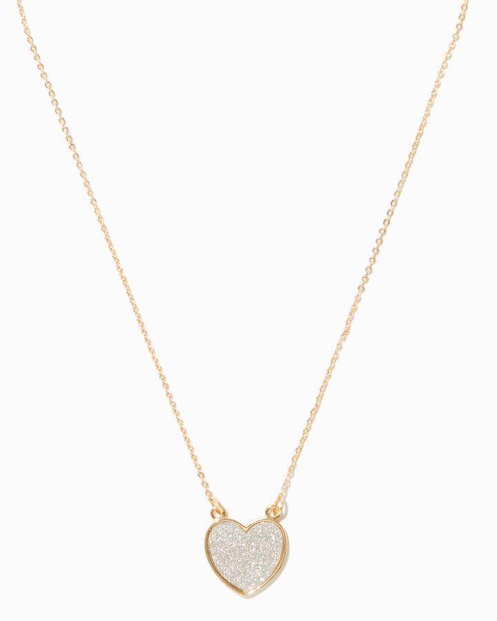 Charming Charlie Heart Stardust Pendant Necklace