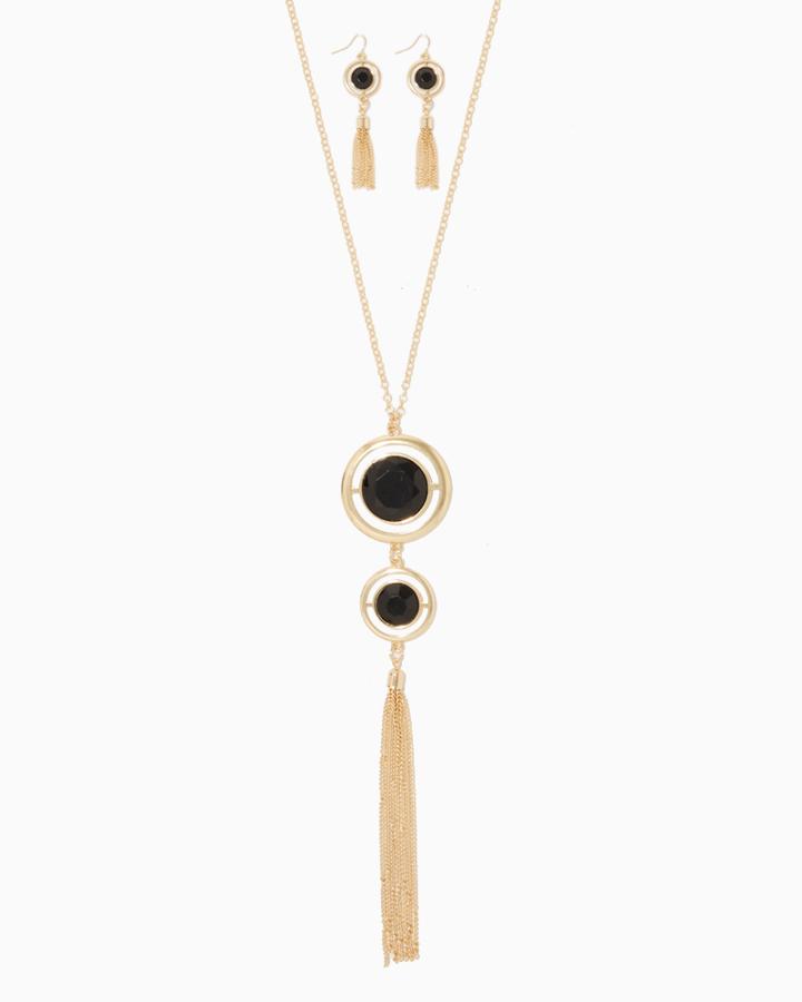 Charming Charlie Duo Disc Necklace Set