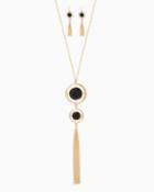 Charming Charlie Duo Disc Necklace Set