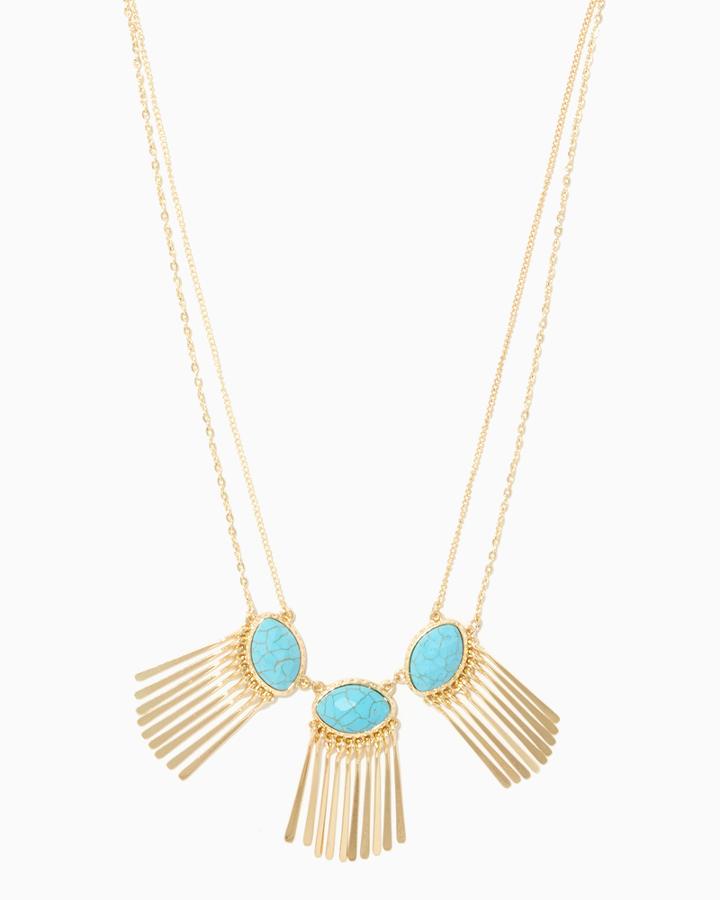 Charming Charlie Boho Layered Fringe Necklace