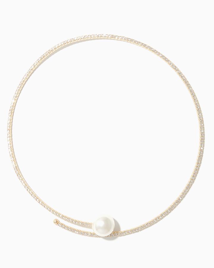 Charming Charlie Bold Pearl Collar Necklace