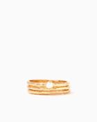 Charming Charlie Hammered Pearl Ring Set