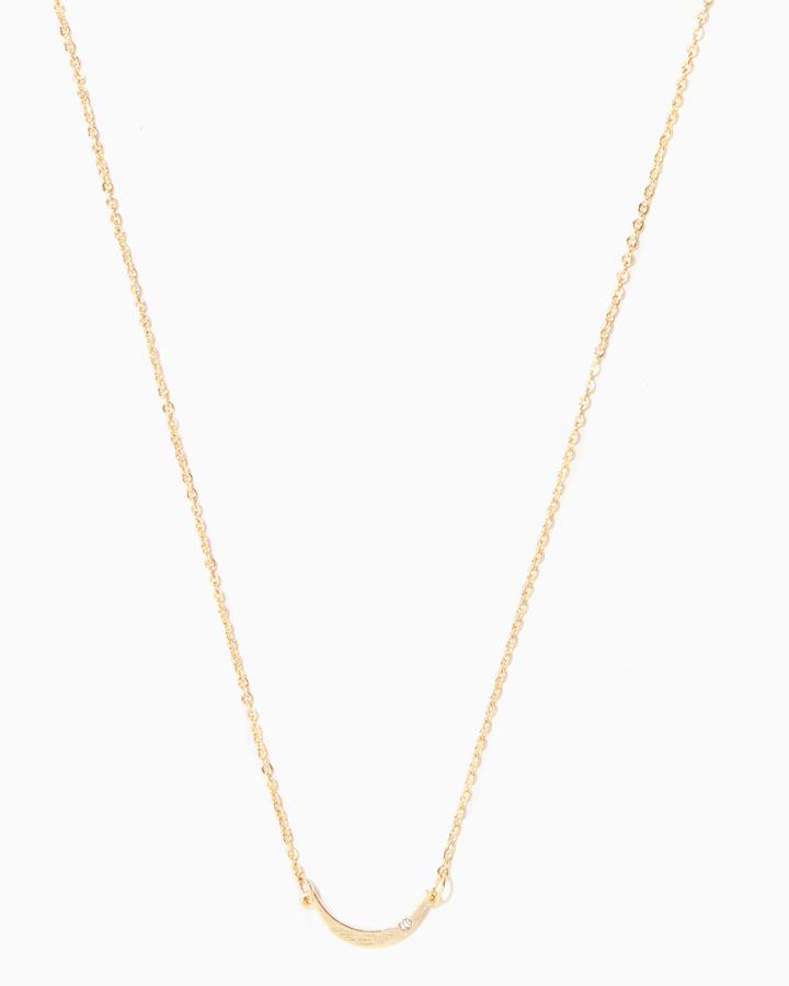 Charming Charlie Pav Crescent Pendant Necklace