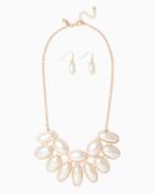 Charming Charlie Oval Pearl Bib Necklace Set