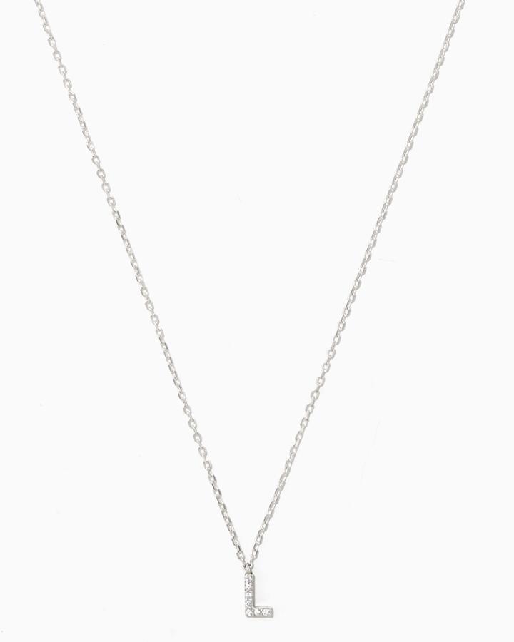 Charming Charlie Sterling Silver Cz L Necklace