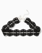 Charming Charlie Rhinestones And Lace Choker Necklace