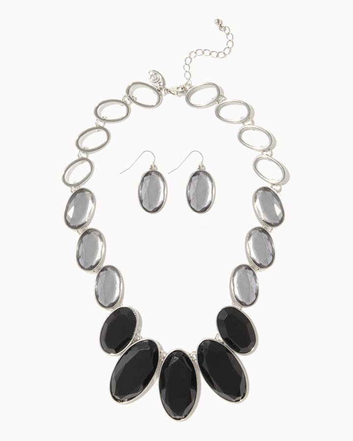 Charming Charlie Faceted Stone Necklace Set