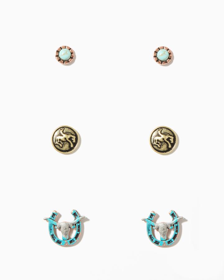 Charming Charlie Longhorn Love Earring Set