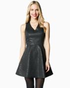 Charming Charlie Textured V-neck Fit & Flare Dress