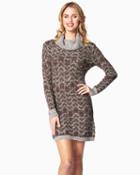 Charming Charlie Tribal Cowl Neck Sweater Dress