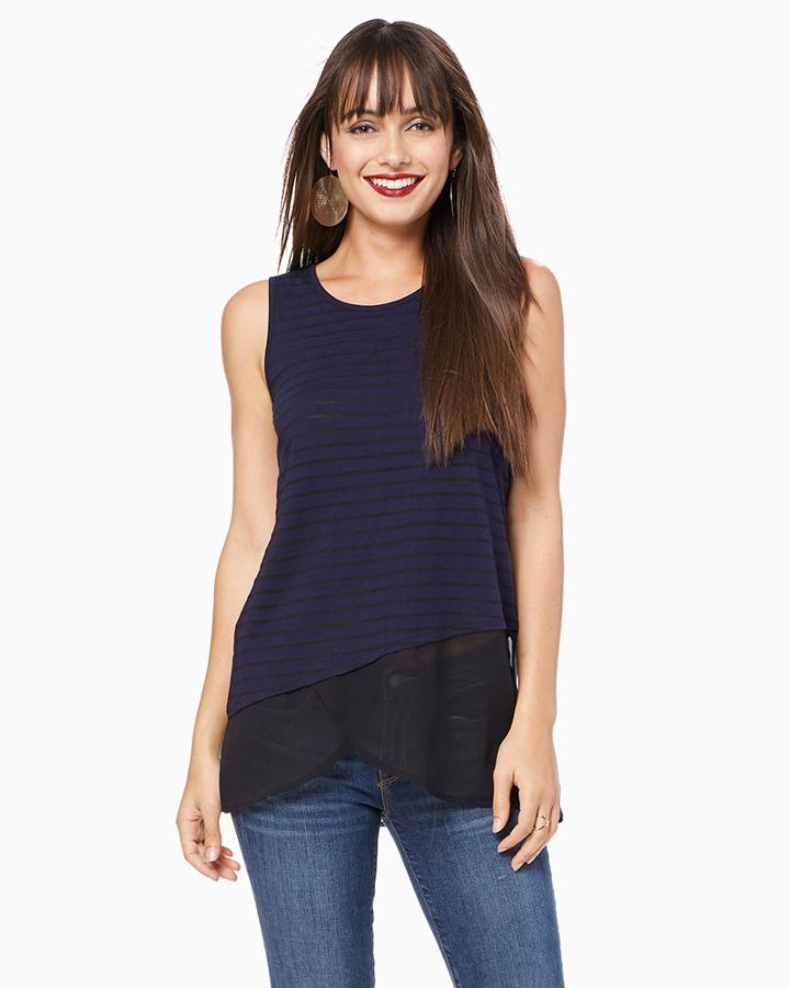 Charming Charlie Striped Burnout Tank