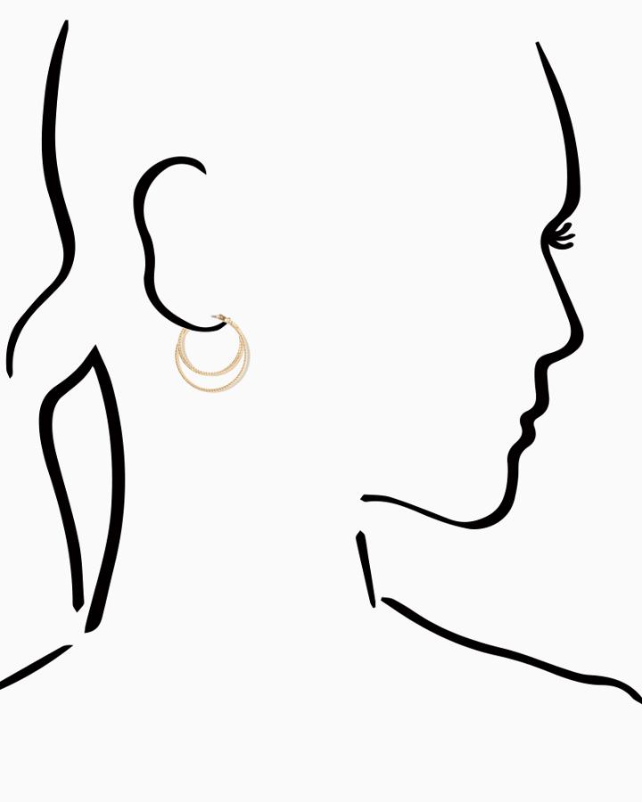 Charming Charlie Twist Up Double Hoops