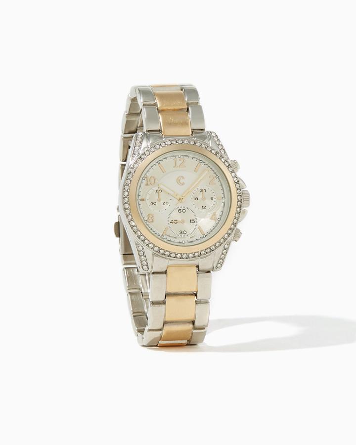 Charming Charlie Right On Rhinestone Watch