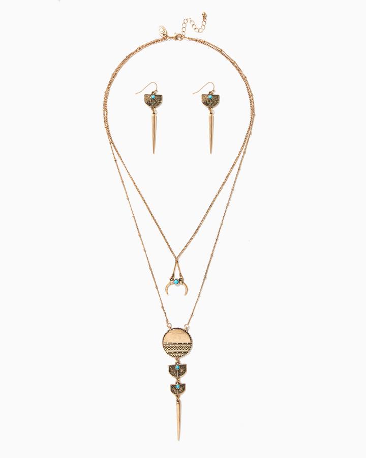 Charming Charlie Persis Spike Necklace Set