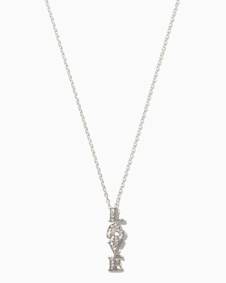 Charming Charlie Love Pav Pendant Necklace