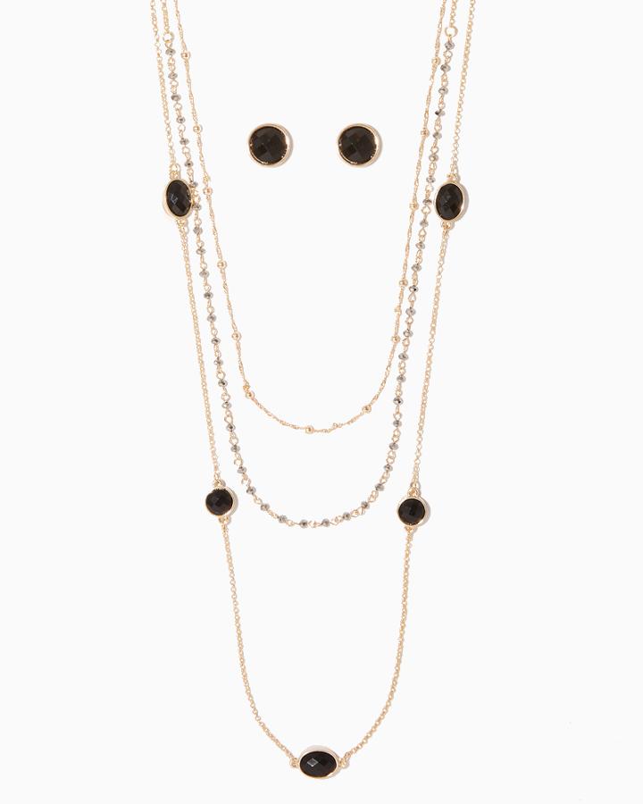 Charming Charlie Georgy Faceted Necklace Set