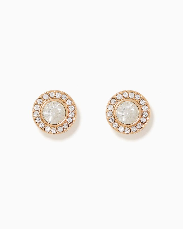 Charming Charlie Rhinestone Halo Stud Earrings