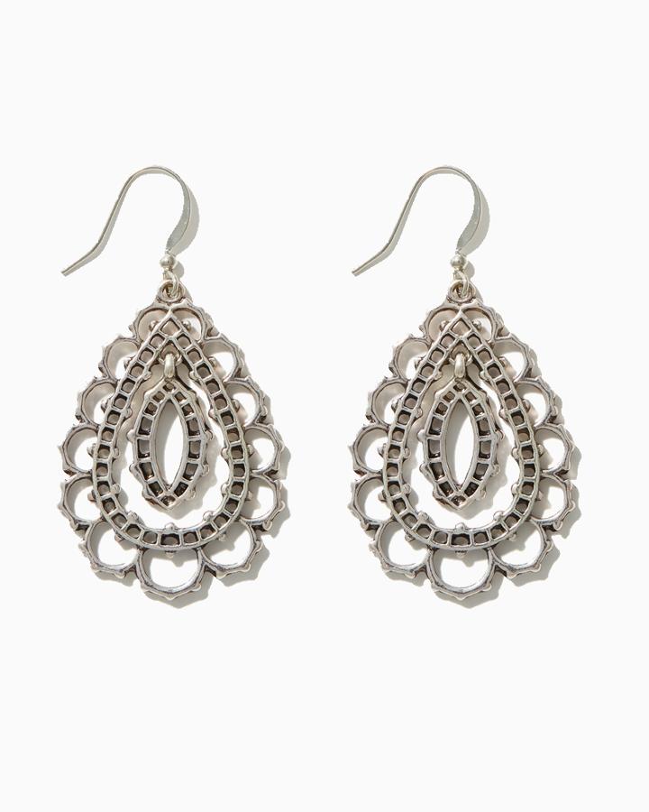 Charming Charlie Metal Scalloped Teardrop Earring
