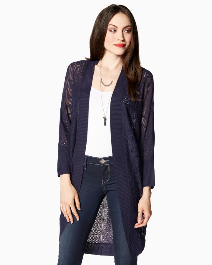 Charming Charlie Tribal Knit Cocoon Cardigan