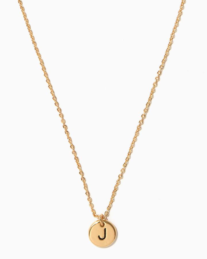 Charming Charlie Initial J Disc Pendant Necklace