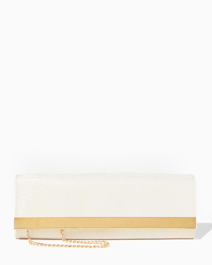 Charming Charlie Metallic Bar Clutch