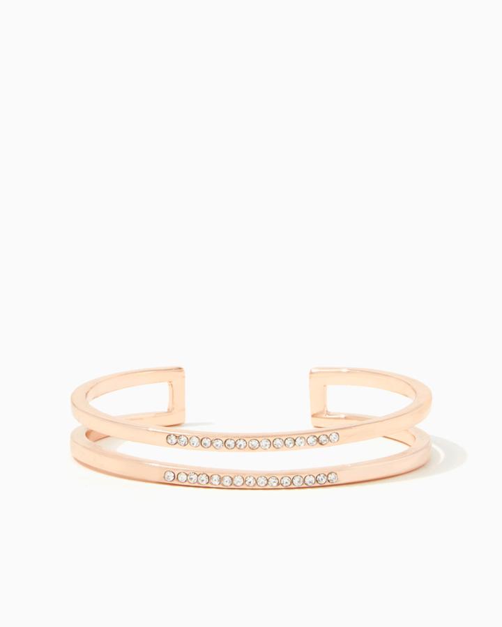 Charming Charlie Amelie Pav & Rose Gold Cuff Bracelet