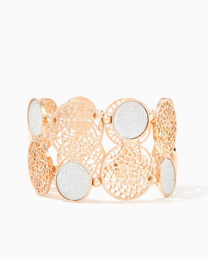 Charming Charlie Stardust & Filigree Disc Bracelet