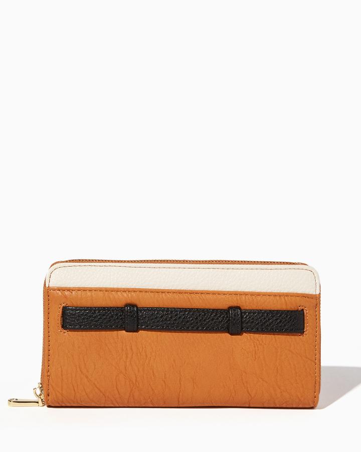 Charming Charlie Belted Colorblock Zip Around Wallet