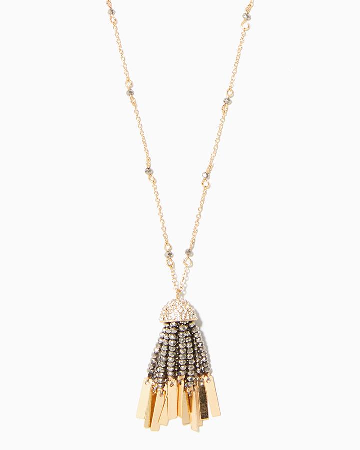 Charming Charlie Tassel Bar Pendant Necklace
