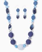 Charming Charlie Denim Marbled Necklace Set