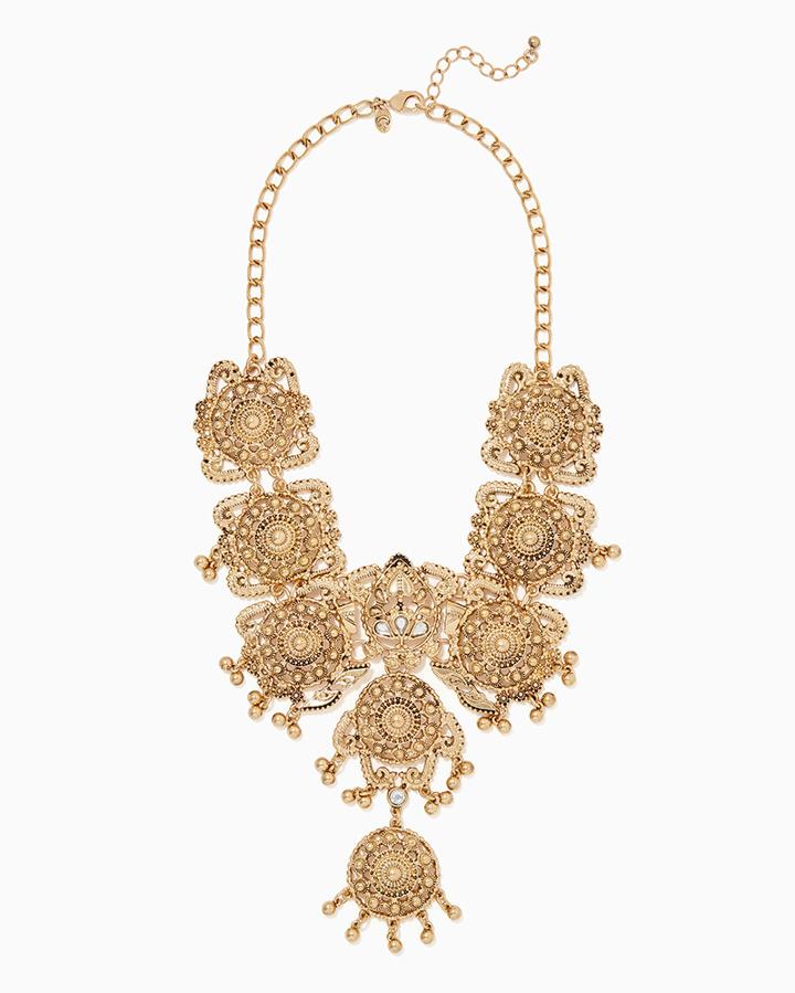 Charming Charlie Queen Filigree Statement Necklace