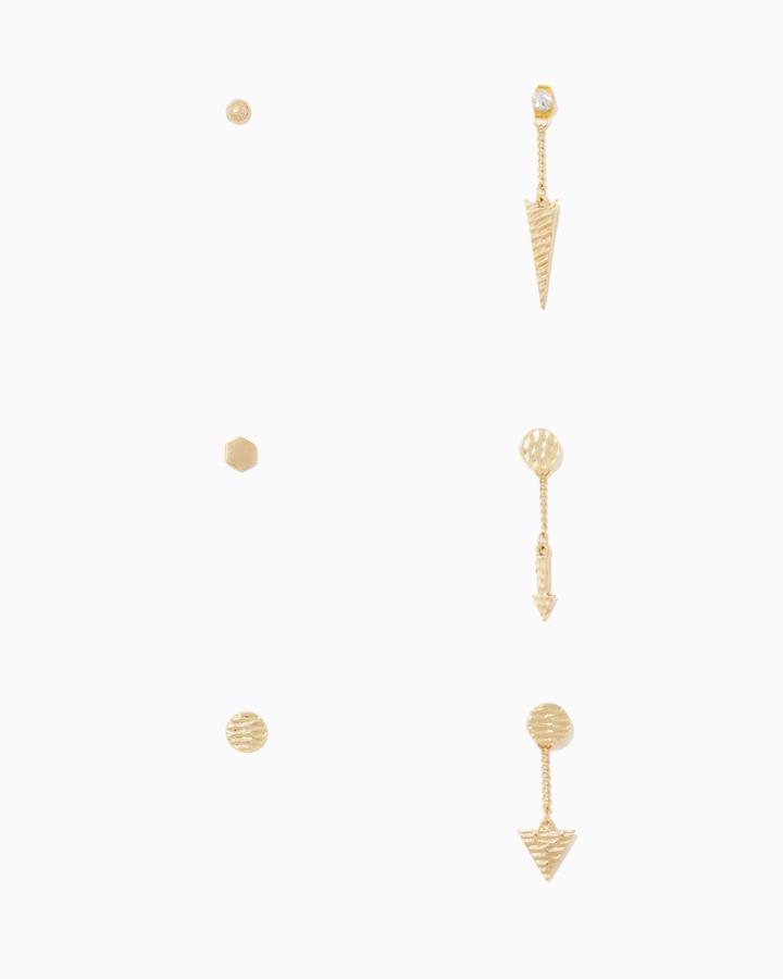 Charming Charlie Textured Hang-behind Earring Set