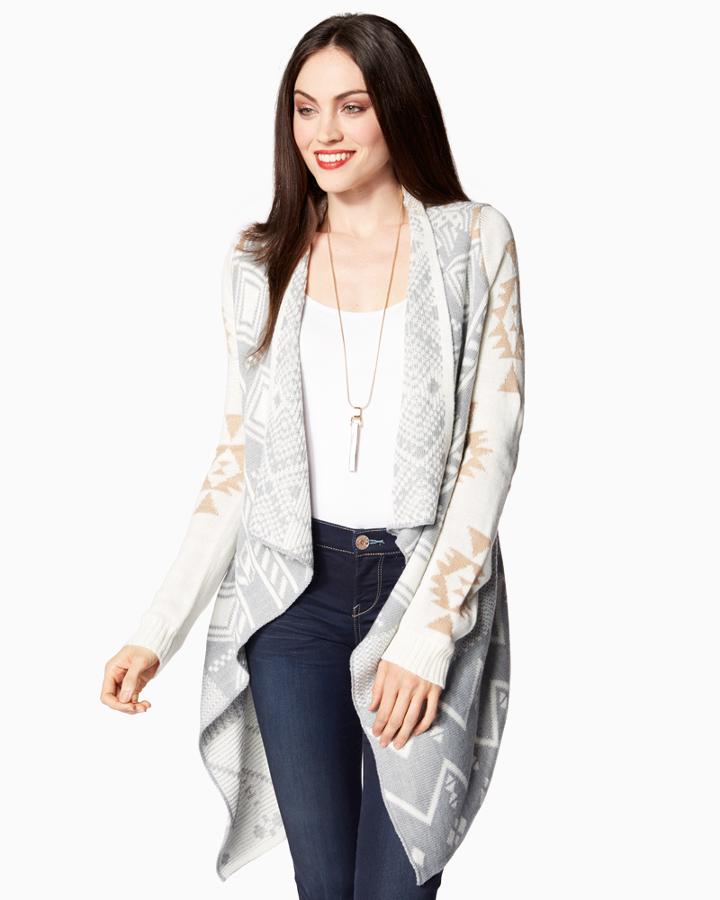 Charming Charlie Slopeside Waterfall Cardigan