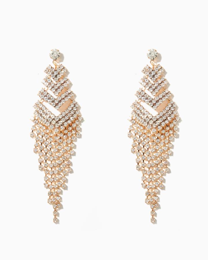 Charming Charlie Queenly Drop Rhinestone Earrings