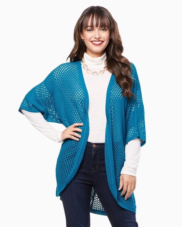 Charming Charlie Crocheted Open Cardigan