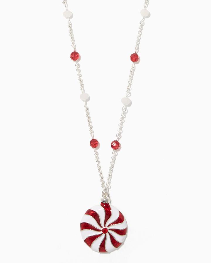 Charming Charlie Sweet Peppermint Pendant Necklace
